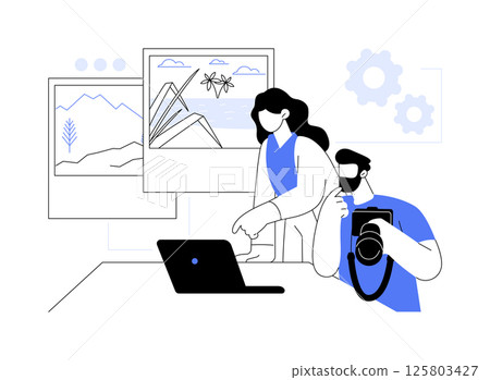Choose shooting location isolated cartoon vector illustrations. 125803427