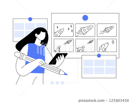 Storyboard creation isolated cartoon vector illustrations. 125803430