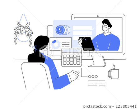 Remote accountant isolated cartoon vector illustrations. 125803441