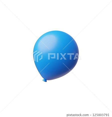3D blue round balloon vector. Helium inflatable balloon for decoration and gift. 125803791