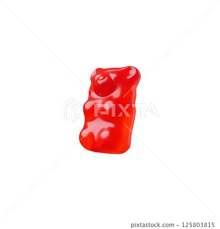 3D vector illustration of bear shaped gummy jelly candy. 125803815