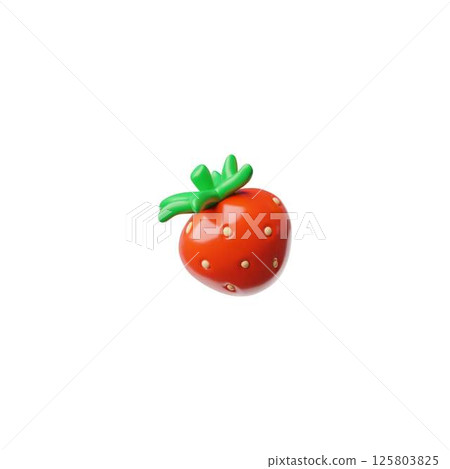 Vector 3D illustration of ripe strawberry, natural product. 125803825