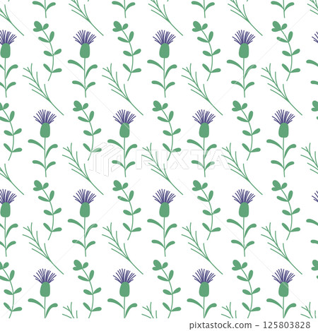 Seamless floral pattern with green leaves 125803828