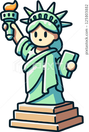 Cute deformed Statue of Liberty illustration 125803882
