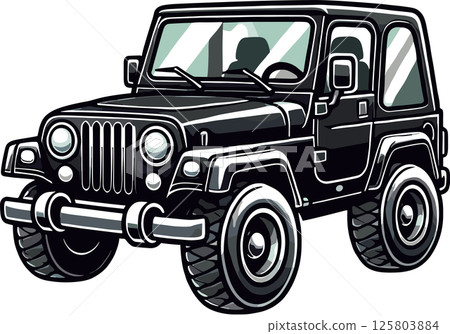 簡單的吉普車插圖 125803884