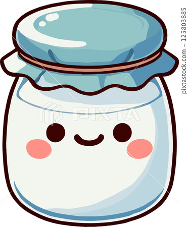 可愛的優格插圖 可愛的優格插圖 125803885