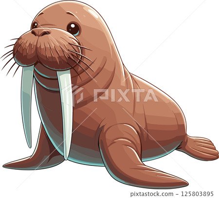Simple walrus illustration 125803895
