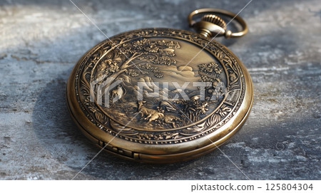 雕刻精美的古董懷錶 125804304