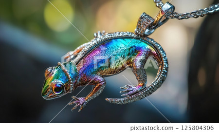 Colorful Chameleon Shaped Jewelry Pendant 125804306