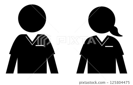 男女醫護人員象形圖 男女醫護人員象形圖 125804475