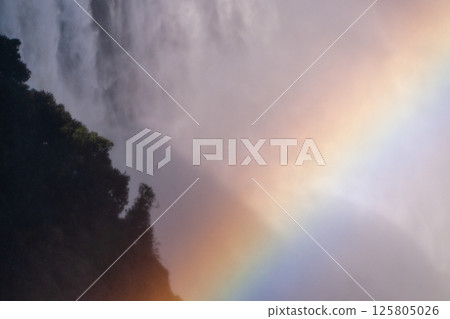 Close up of a rainbow over victoria falls 125805026