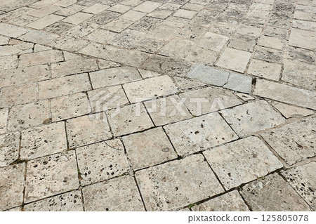 Stone Pavement Pattern Town Square 125805078