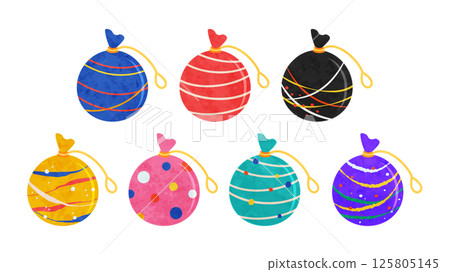Summer festival yo-yo watercolor texture vector illustration 125805145
