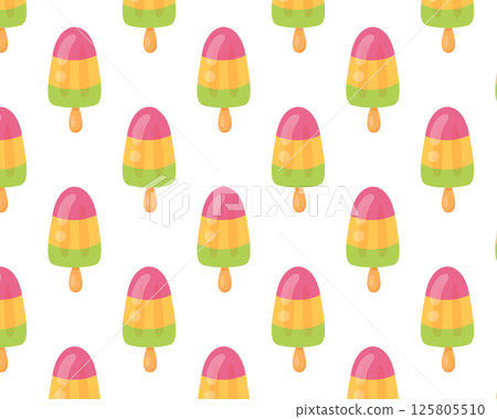 Ice cream pattern. Vector illustration in flat style 125805510