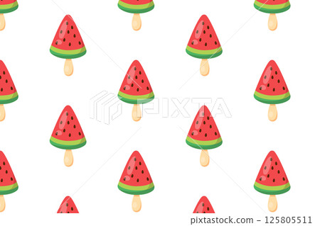 Ice cream pattern. Vector illustration in flat style Ice cream pattern. Vector illustration in flat style 125805511
