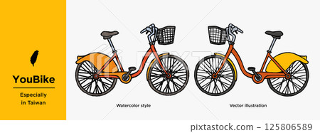 Very popular means of transportation in Taiwan, bicycles, bikes, Youbike (Ubike) 125806589