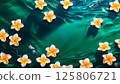 Plumeria and the emerald green sea 125806721