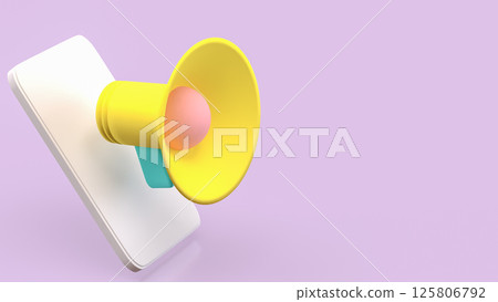 The Megaphone for Music or Media concept 3d Rendering. The Megaphone for Music or Media concept 3d Rendering. 125806792