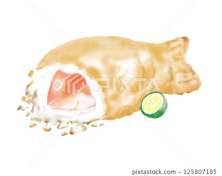 鹽烤鯛魚的插圖 鹽烤鯛魚的插圖 125807185