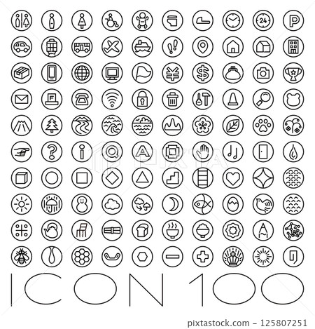 There are 100 different icons There are 100 different icons 125807251