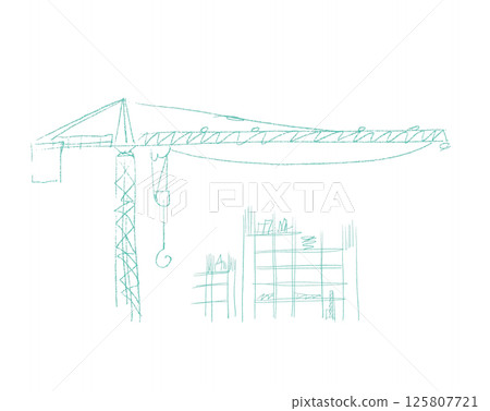 Building crane sketch Building crane sketch 125807721