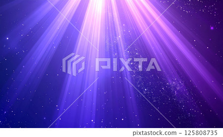 Dreamy light beams violet and indigo colors illuminate starry background, creating magical atmosphere filled with soft glowing particles. This enchanting scene evokes sense of wonder Dreamy light beams violet and indigo colors illuminate starry background, creating magical atmosphere filled with soft glowing particles. This enchanting scene evokes sense of wonder 125808735