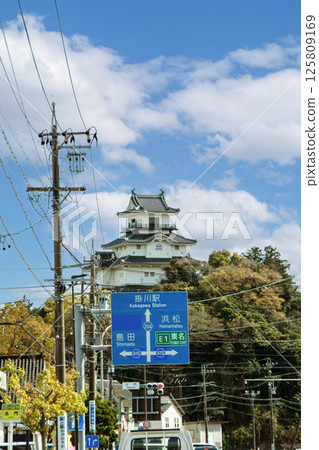 縣道254號線沿線的掛川城塔正面 125809169