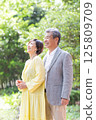 Senior couple enjoying the fresh greenery, couple, middle-aged, date, walk 125809709