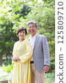 Senior couple enjoying the fresh greenery, couple, middle-aged, date, walk 125809710