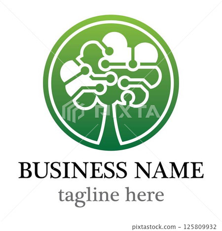 Tree tech logo template 125809932