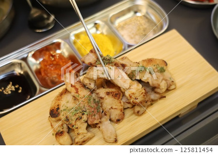 Korean meat dish. Grilled pork Korean meat dish. Grilled pork 125811454