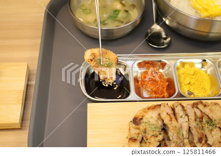 Korean meat dish. Grilled pork 125811466