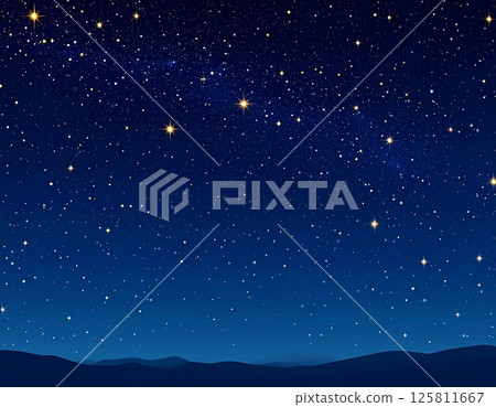 An impressive night sky with slowly twinkling stars 125811667