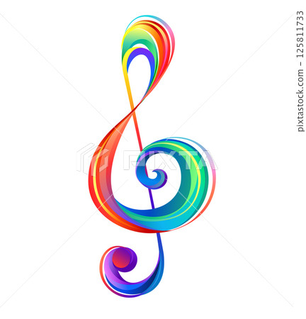 Layered rainbow musical key 125811733