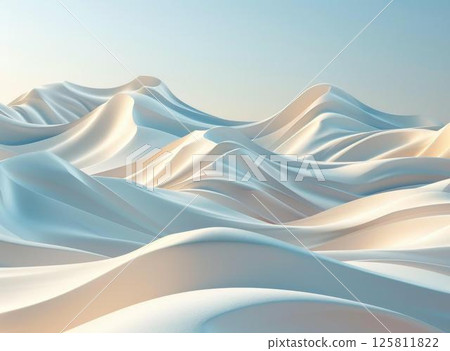 White Sand Dunes Under a Vast Blue Sky 125811822