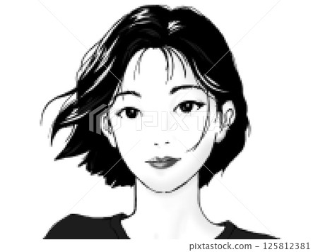 微笑的女人(單色馬賽克) 微笑的女人(單色馬賽克) 125812381