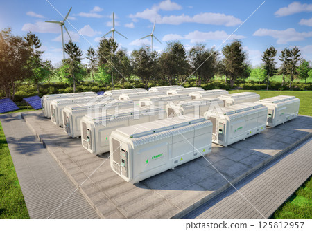 Group of energy storage systems or battery container units Group of energy storage systems or battery container units 125812957