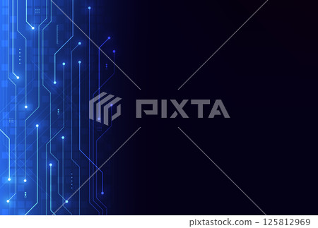 Abstract blue glowing line technology circuit board background design. Communication dot and line speed internet concept. Vector illustration Abstract blue glowing line technology circuit board background design. Communication dot and line speed internet concept. Vector illustration 125812969