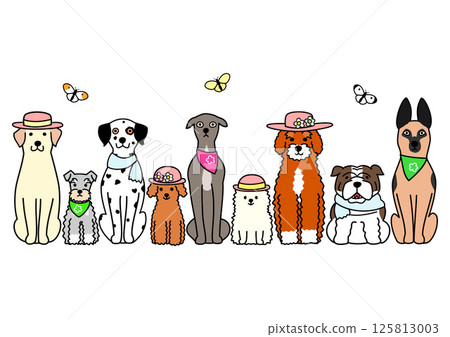 卡通，狗，行，時尚，春天 125813003