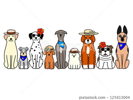 卡通，狗，行，時尚，夏天 125813004