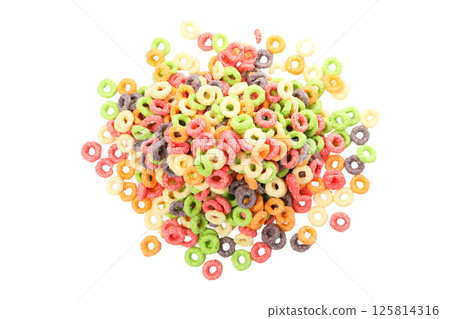 PNG,Colorful corn flakes, isolated on white background PNG,Colorful corn flakes, isolated on white background 125814316