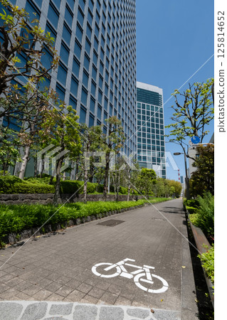 Landscape of many green office streets Landscape of many green office streets 125814652