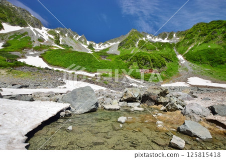 北阿爾卑斯唐澤的夏季風景 北阿爾卑斯唐澤的夏季風景 125815418