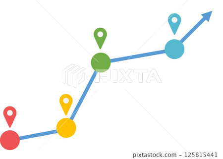實現目標的路線圖插圖 125815441