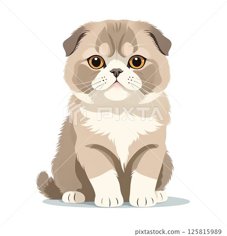 可愛的蘇格蘭折耳貓，耳朵折疊 125815989