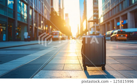 A business bag walking through the city's business district A business bag walking through the city's business district 125815996