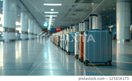 機場排隊的隨身行李 機場排隊的隨身行李 125816173