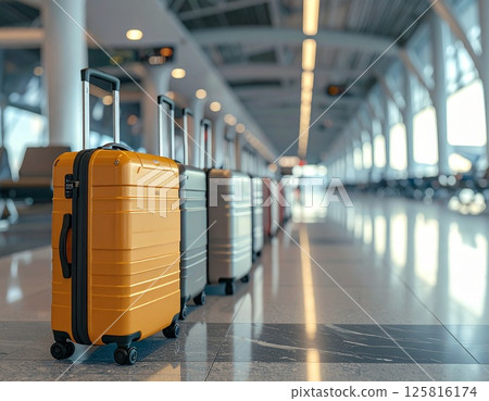 機場排隊的隨身行李 機場排隊的隨身行李 125816174