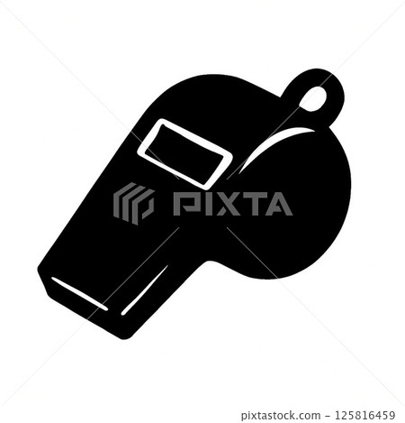 Whistle silhouette icon Whistle silhouette icon 125816459