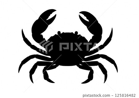 Silhouette of a crab holding something powerfully Silhouette of a crab holding something powerfully 125816482